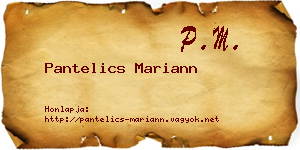 Pantelics Mariann névjegykártya