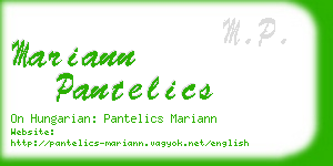 mariann pantelics business card